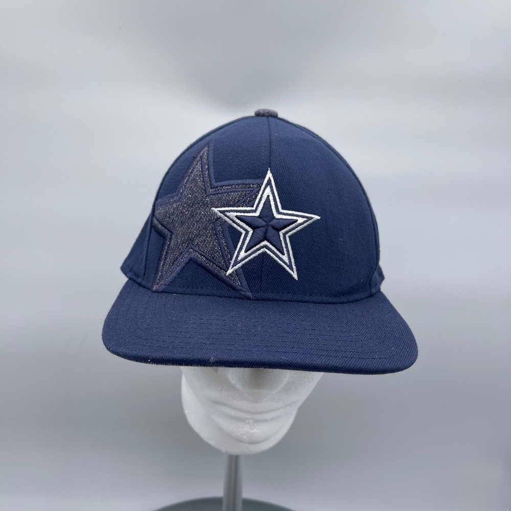 Reebok NFL Onfield Dallas Cowboys L/XL Fitted Hat Navy Blue Double Star Cap - Picture 6 of 11